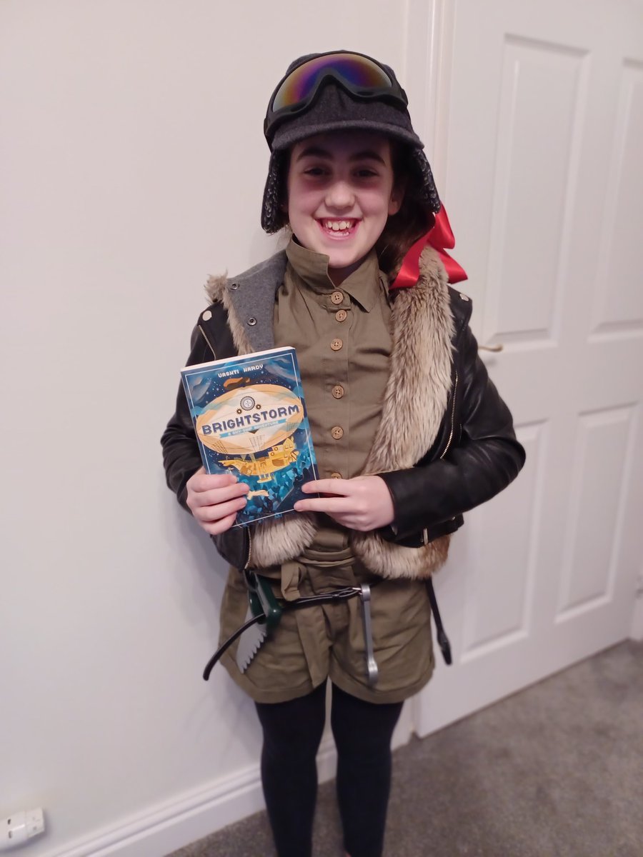 mick_cull's tweet photo. @scholasticuk @vashti_hardy Lucy's favourite Brightstorm moments were when Maudie first met Valiant and when they were reunited back in Lontown. Maudie and Valiant are her favourite characters. She dressed as Maudie for World Book Day! https://t.co/DROap53ahz