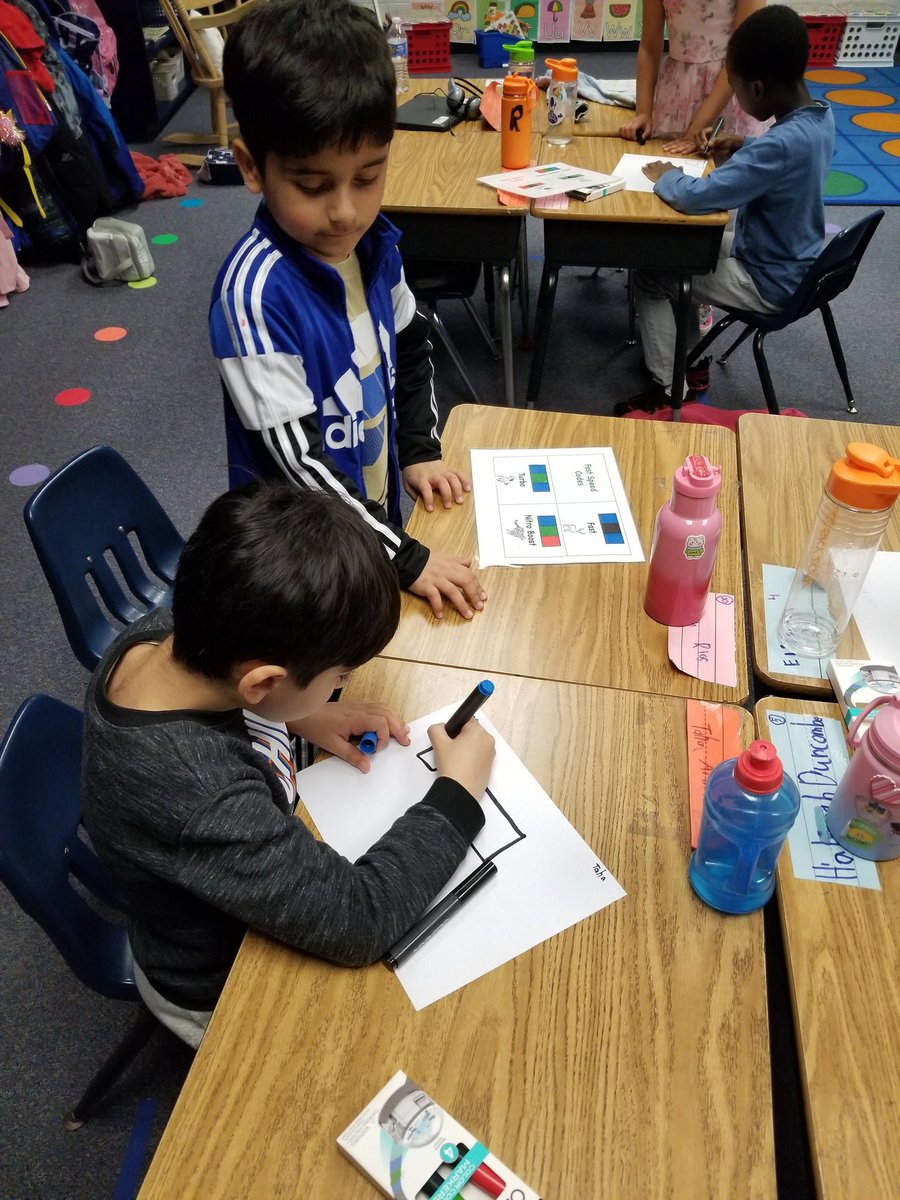 ITCSarah's tweet photo. The First graders had a BLAST creating maps for their ozobots to travel. They watched their bots go and then wrote down the direction the bot moved! Way to go! 

#pwcsitc #pwcs https://t.co/634pO96fpX
