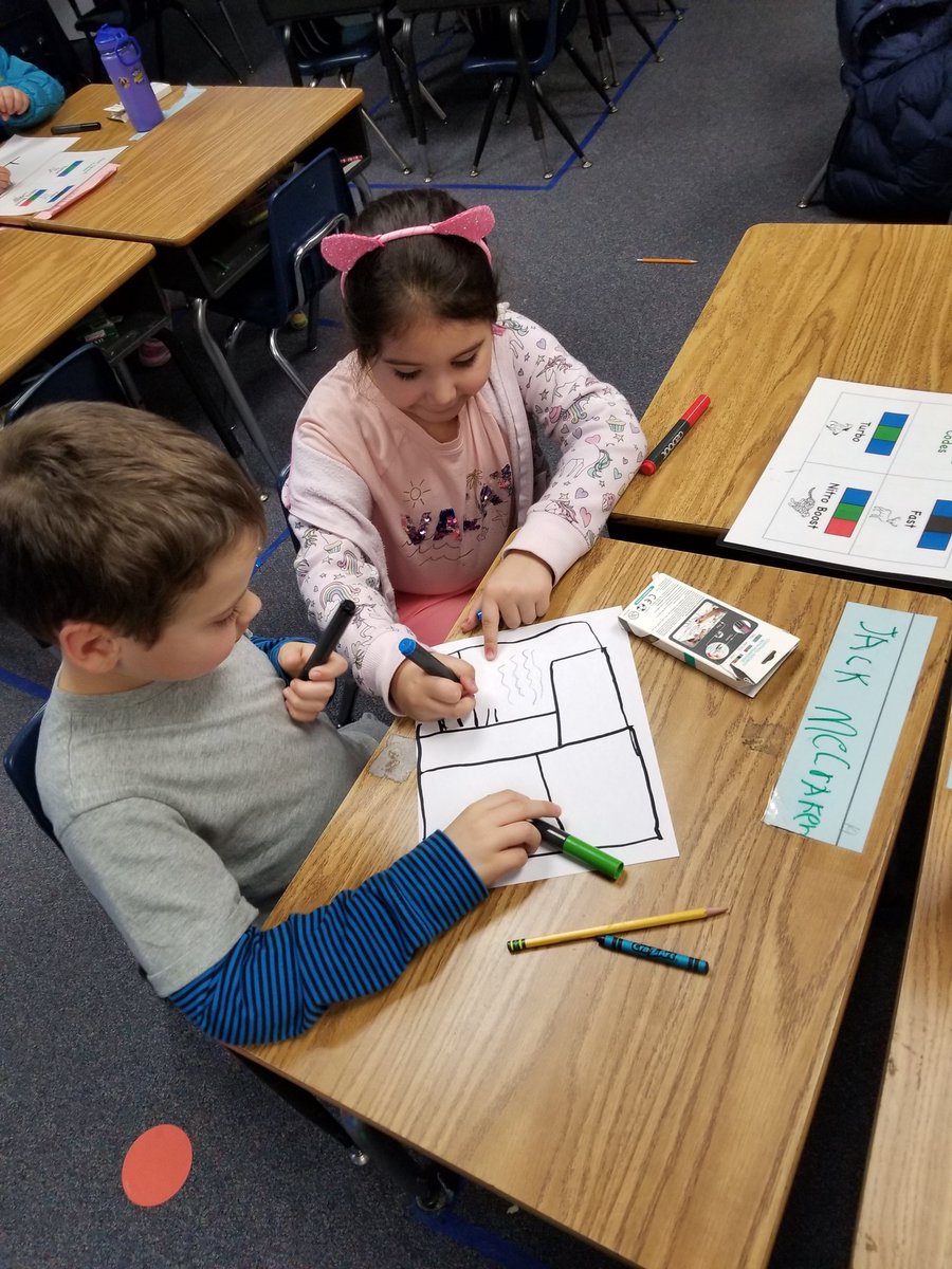 ITCSarah's tweet photo. The First graders had a BLAST creating maps for their ozobots to travel. They watched their bots go and then wrote down the direction the bot moved! Way to go! 

#pwcsitc #pwcs https://t.co/634pO96fpX