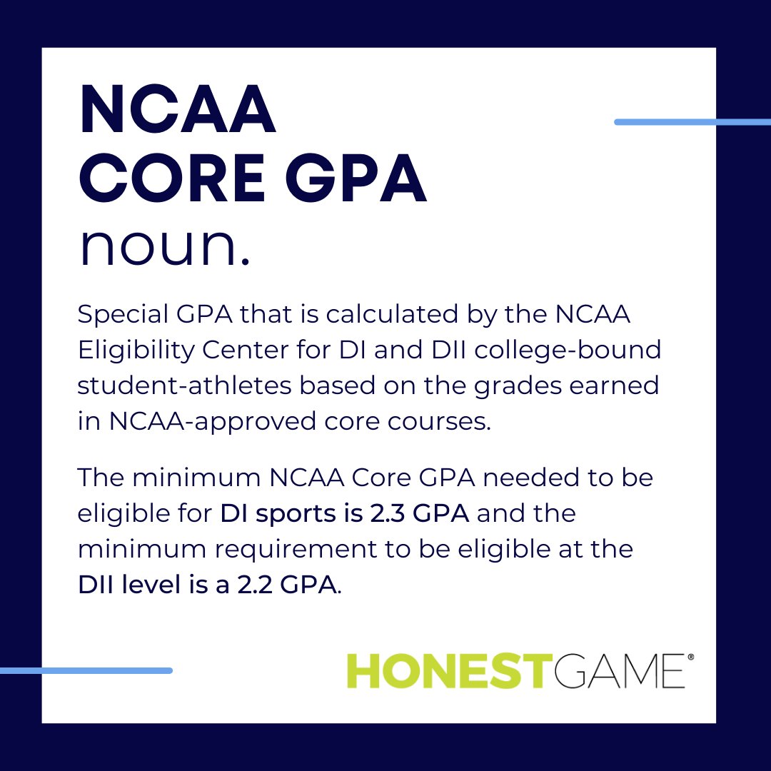 HonestGameCARES's tweet photo. Did you know that the @ncaaec calculates its own special GPA called the “NCAA Core GPA” when reviewing incoming DI/DII student-athletes for qualifier status?
#HonestGameCares #Academic Eligibility #CoreGPA #NCAASports https://t.co/TYwdIPerYr