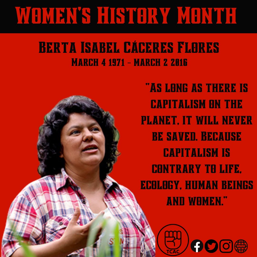 We will never forget Berta Isabel Cáceres Flores and the courageous work she did to defend the environment and human rights. #JusticeForBerta #WomensHistoryMonth #HalfTheSky #enviromentalism