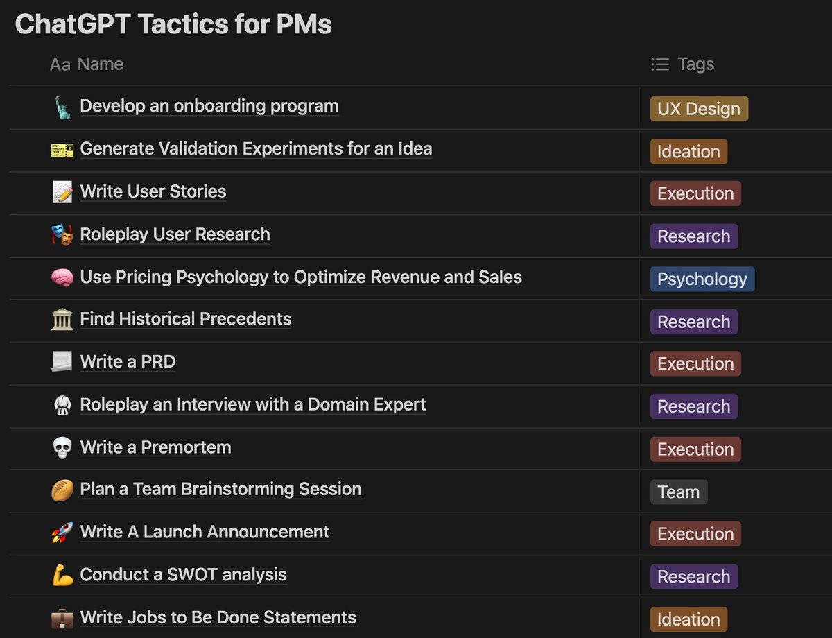 PMs – I've said it before and I'll say it again:

✅ AI won't replace you
❌ PMs using AI will

I'm building out PM use cases with instructions + killer prompts.

Eventually I'll sell the full table for $50, but for the next 24h: FREE.

Follow + RT + comment "🤖" for access.