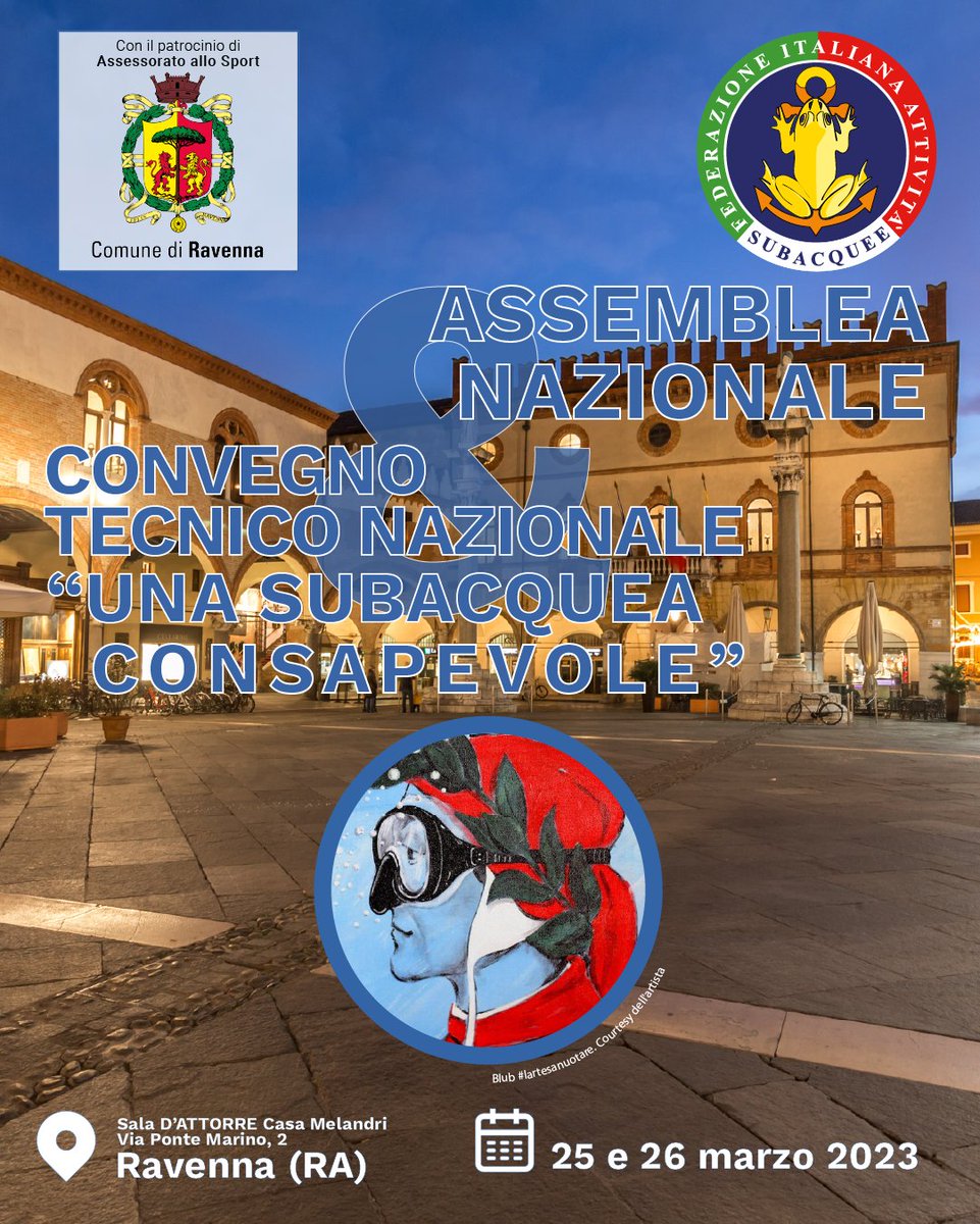 FIAS_1972's tweet photo. Save the Date - Assemblea Nazionale e Convegno Tecnico "Una subacquea consapevole" valido come Aggiornamento Tecnico Nazionale.
#WeOneFIAS
Grazie a #BLUB  #lartesanuotare per la gentile concessione.
#formazionecontinua  #savethedate #assembleanazionale #subacqueachepassione https://t.co/iFLN5xEOwx