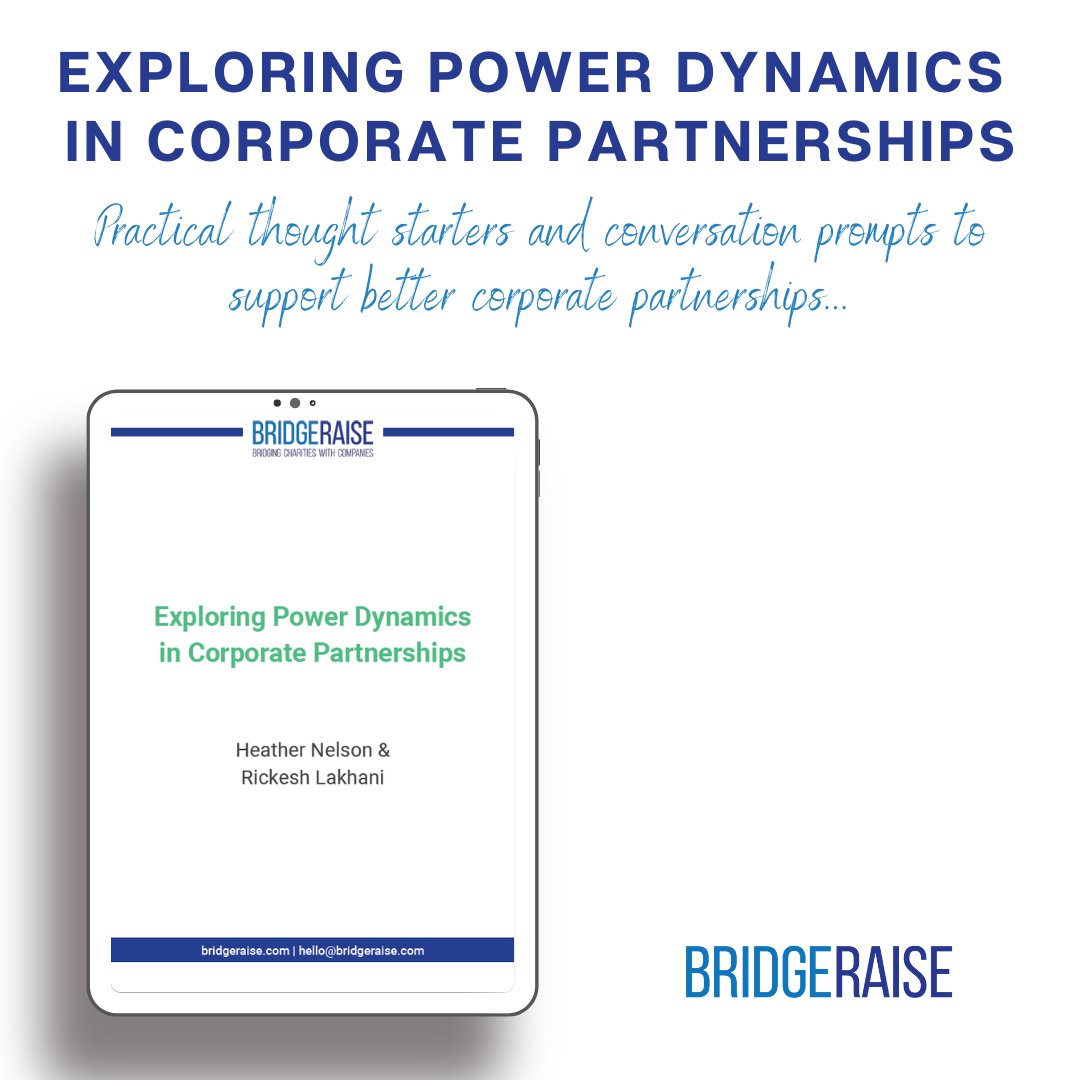 Power Dynamics in #corporatefundraising is a complex topic. If you want to move away from feeling like your #corporatepartners are setting the terms, and you don't know what they are, this resource is for you. Access it here: bridgeraise.com/powerdynamics/ @ConstantChanges