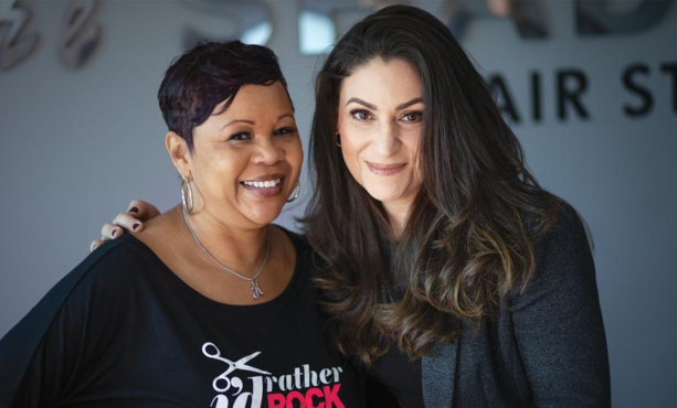 Read about <a href="/lesliamquiros/">Lesliam Quirós-Alcalá, PhD, MSc</a>’ pilot study that analyzes the chemicals that BIPOC hairstylists are exposed to while on the job. Katrina Randolph‘s (left) Tré Shadez Hair Studio is one of the salons that participated in the pilot study. #InternationalWomensDay
magazine.jhsph.edu/2022/beautys-b…