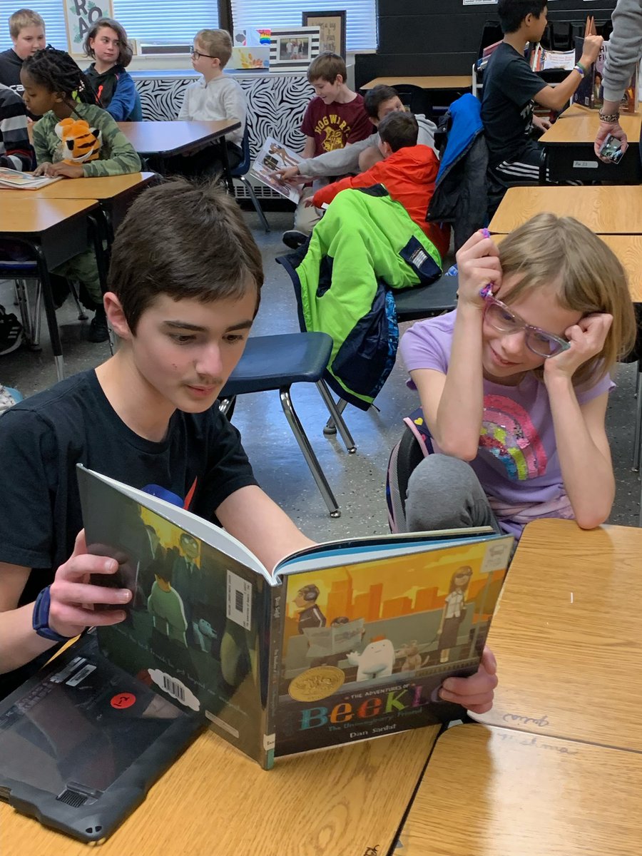 amydocherty44's tweet photo. How lucky are we!! Sixth graders reading to us to kick off Right To Read Week!! @wolvestweet @tephelps https://t.co/NIcgxSfk0T