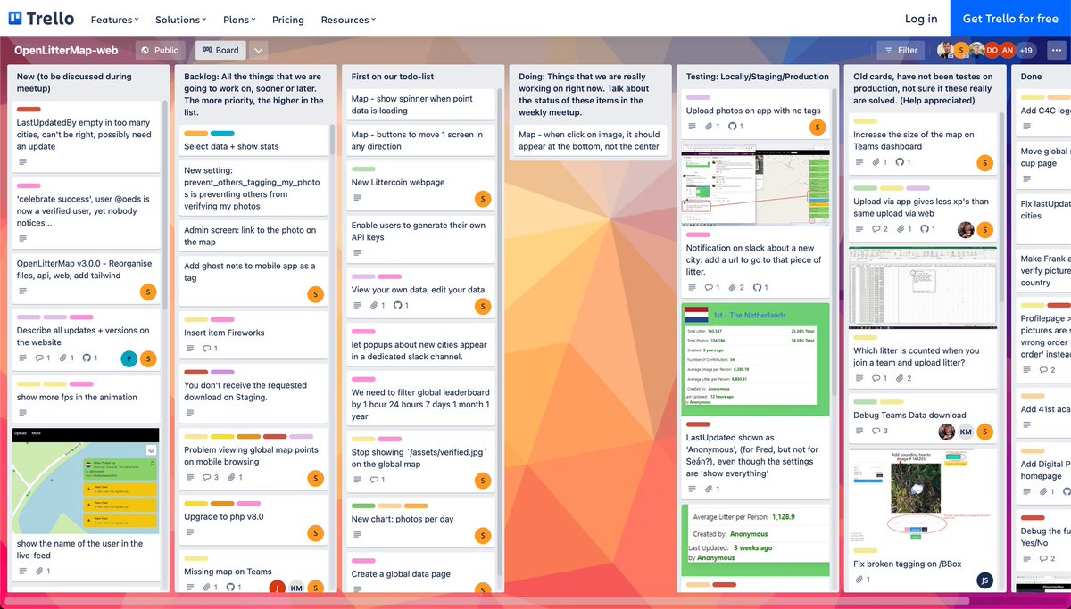 OpenLitterMap's tweet photo. Good news! We just made our first Trello board public https://t.co/10Xw7sO1fV
Want to help? Join us on slack! https://t.co/yuX67000rb
#openlittermap #litter #opensource #opendata #citizenscience #plasticpollution #trello #peoplepower #cleantheplanet #aws #SDGs #littercoin https://t.co/nqwOkDgXB5