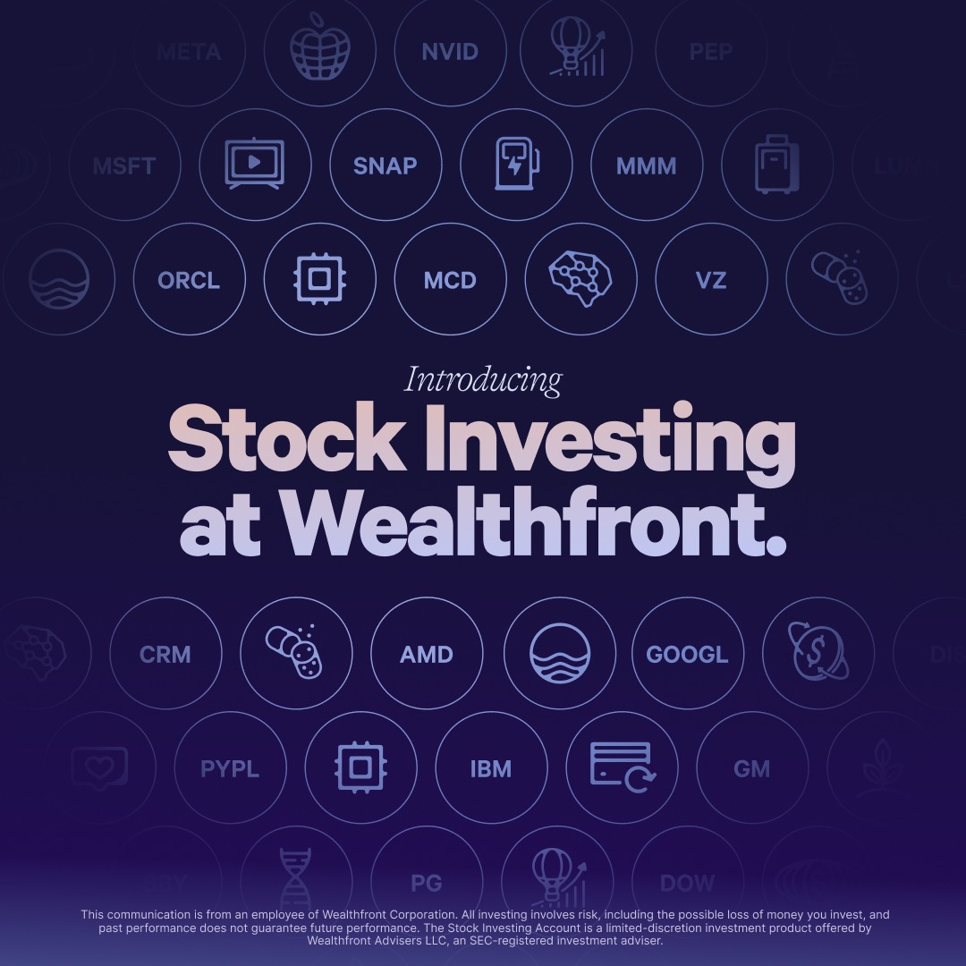 Exciting news! You can now invest in individual stocks at Wealthfront — with fractional shares and zero commissions. Learn more: (wealthfront.com/stock-investing)