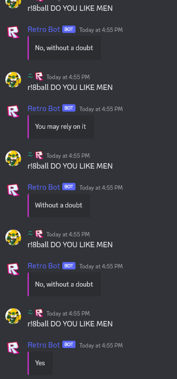 Retro Bot 8Ball Answers tweet media