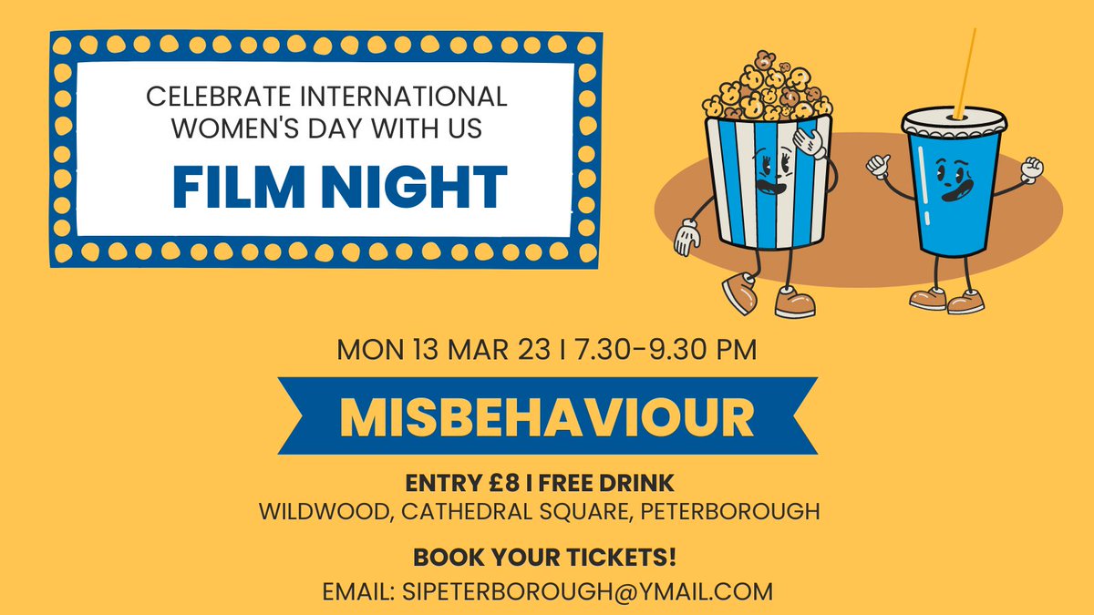 📽️ Celebrate #IWD2023 with us, with a screening of the British comedy-drama Misbehaviour! Keira Knightley and Jessie Buckley star in this funny, charming film as the feminist protesters who disrupted the beauty pageant Miss World in 1970.
Booking essential. 
#whysoroptimist