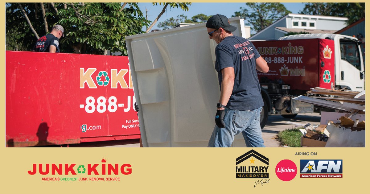 The Maney Family’s home transformation continues tomorrow, and Junk King is here to help! See how the Military Makeover team continues their incredible work alongside Junk King tomorrow at 7:30 am on Lifetime!