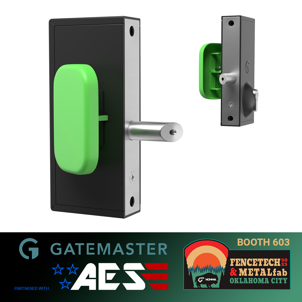 AesUsa's tweet photo. We are now the official distributor partner with @GatemasterLocks covering your gate hardware requirements.
Visit booth 603 #fencetech

#aesusa #timbergates #woodengatelocks #metalgatelocks #gatehardware #gateclosers #gatelock #partnership #distribution #chainlinkfence https://t.co/9wsXNXgLmT