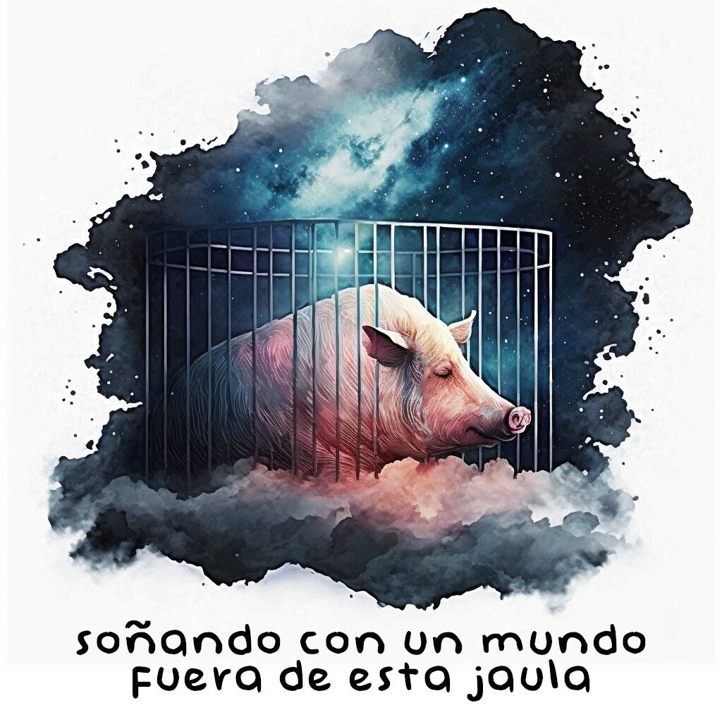 VeganFTAEspanol's tweet image. ¿Sabías que los estudios muestran que, al igual que nuestros amados perros y gatos, los cerdos sueñan mientras duermen? 💭 ⁠
⁠
No seas el motivo de las pesadillas de los cerdos, hazte vegan 💚⁠

#veganfta #cerditos #lechón #soñando #amantedelosanimales #haztevegan #veganart
