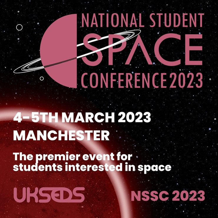 📣| Will you be @UKSEDS #NSSC2023 this weekend? We look forward to seeing you there! Come and chat to us, meet our amazing volunteers and join our Society @OfficialUoM #Manchester