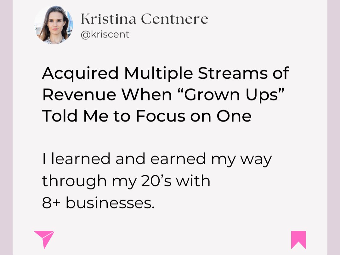 kcentnere's tweet photo. Hindsight is 20/20 but from where I'm standing, I spent my 20's the right way. 👀 See the 6th - and most important - thing I did in my 20's at https://t.co/qNZ7pKDfi6
#entrepreneurship #smartmoves #inyour20s https://t.co/7AKjjWqjeu