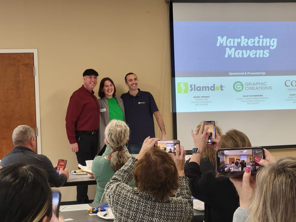 GCKnoxville's tweet photo. We had an amazing time presenting the Marketing Mavens Lunch and Learn to the Farragut Chamber members today! A special thank you to Haley, Daniel, Colby and the Farragut Chamber team for all their knowledge, time and knowhow. 💚

@fwkcc @slamdot @colbysphotosvideos https://t.co/AnkVoncHai
