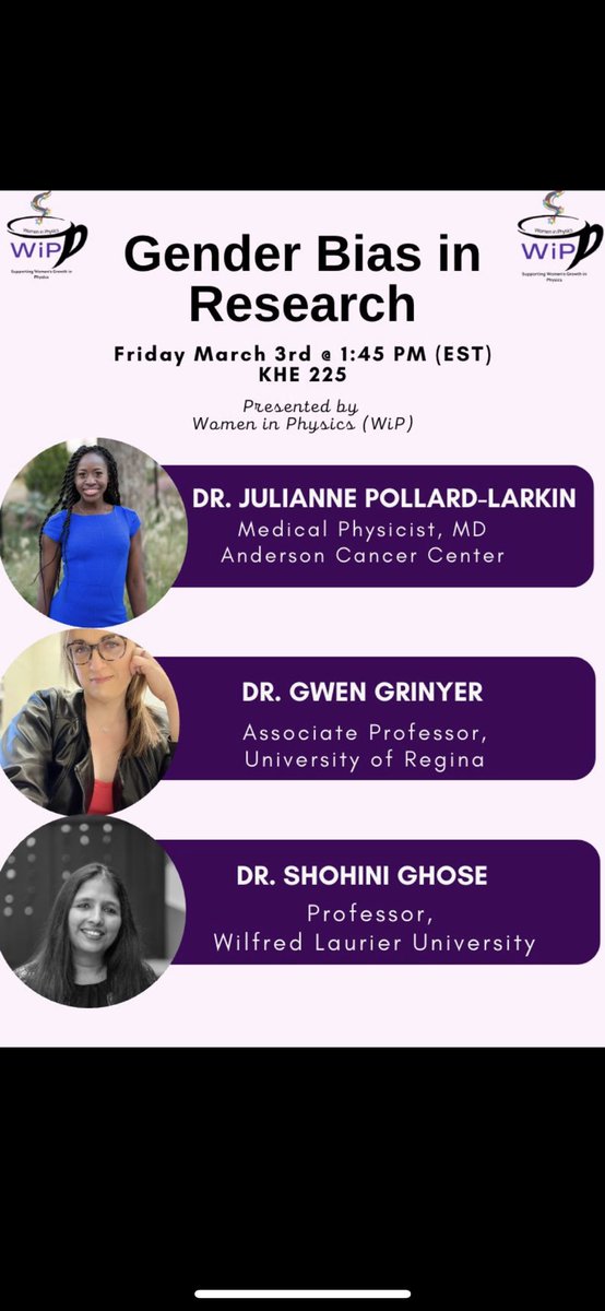 Don’t forget to join us tomorrow at 1:45pm (EST) to listen to our wonderful panellists talk about Gender Bias in Research! 

RSVP Link: lnkd.in/ggSA2zT3