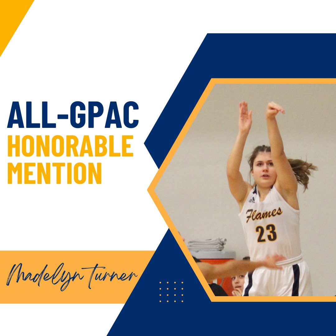 CSMFlamesWBB's tweet photo. Congratulations, Maddie! Earning all-conference honors in the GPAC is no small feat. We are proud of you! 🔥 https://t.co/H5RlNzSB2X