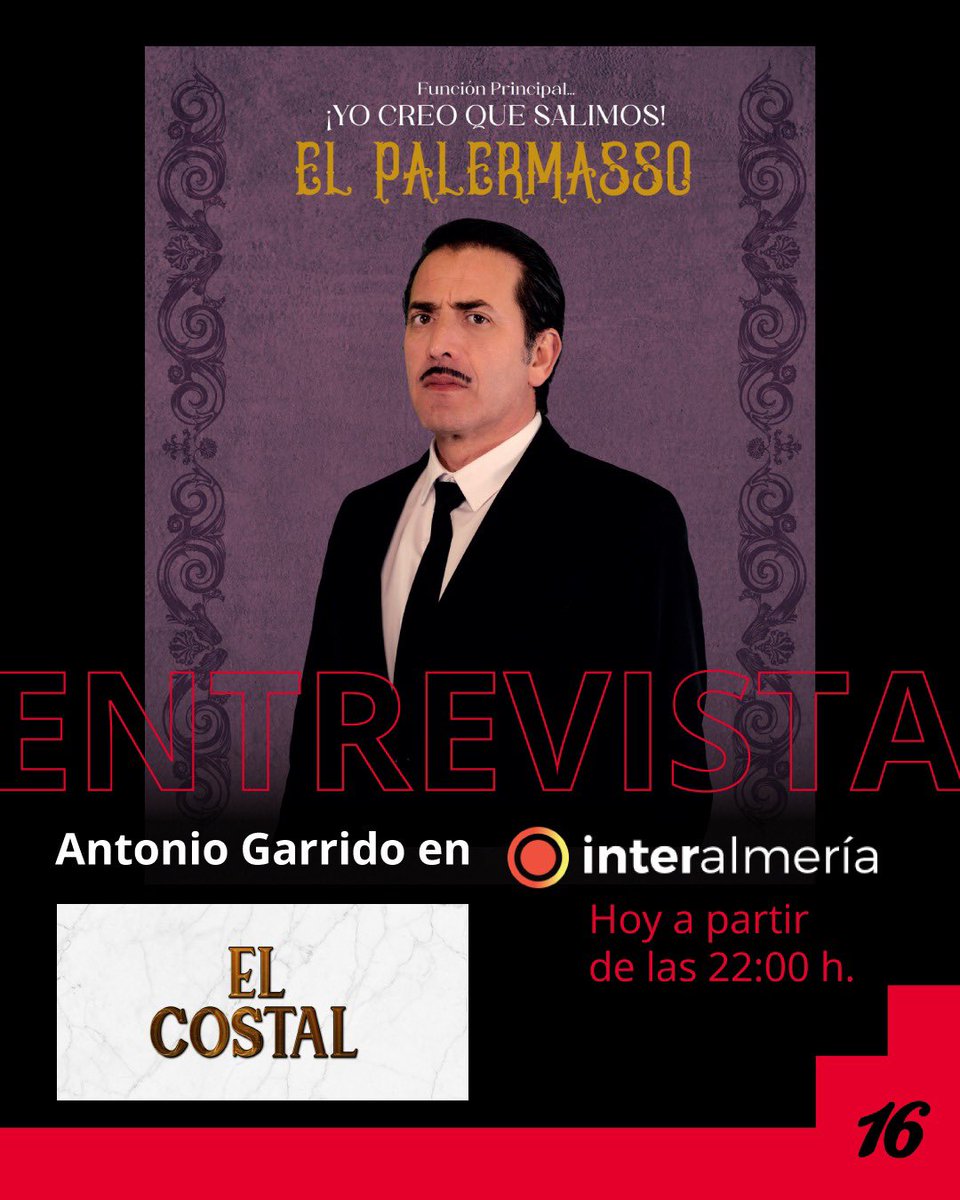 16escalones's tweet image. Esta noche acompañaremos en @elcostalTV de @interalmeriatv a @AGarridoOficial

Actor y autor de @El_Palermasso comentará las novedades de #FunciónPrincipal #YoCreoQueSalimos y su gira nacional en su paso a teatros producida por @16escalones 🎭

En directo:
interalmeriatv.com/directo/