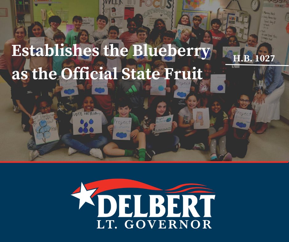 DelbertHosemann's tweet photo. Thanks to a project from 4th Grade Teacher Lisa Parenteau's class at Mannsdale Upper Elementary @mcsinfo, legislation establishing the blueberry as the Stateโs official fruit is on its way to the Governor. A fun class project for our future leaders. #KidsMakingADifference https://t.co/1JuGFSFmu2