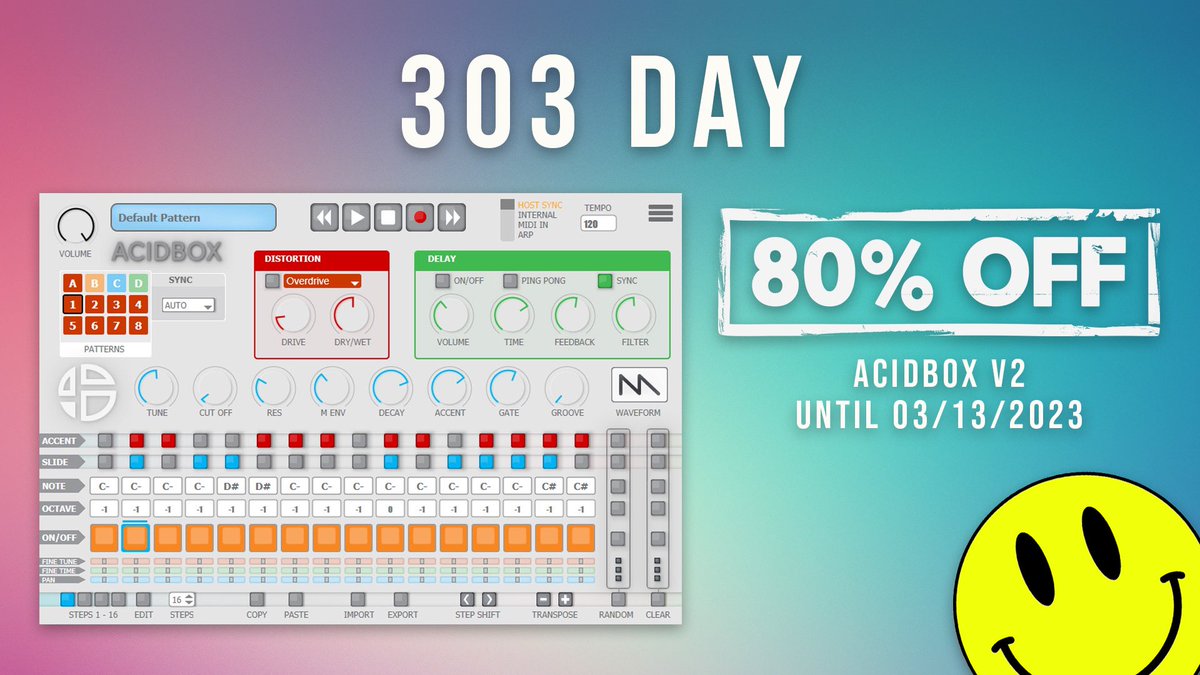 🙂🙂🙂Happy 303 day!🙂🙂🙂
Get 80% off AcidBox V2.
More information at:
audioblast.me/product/acidbo…