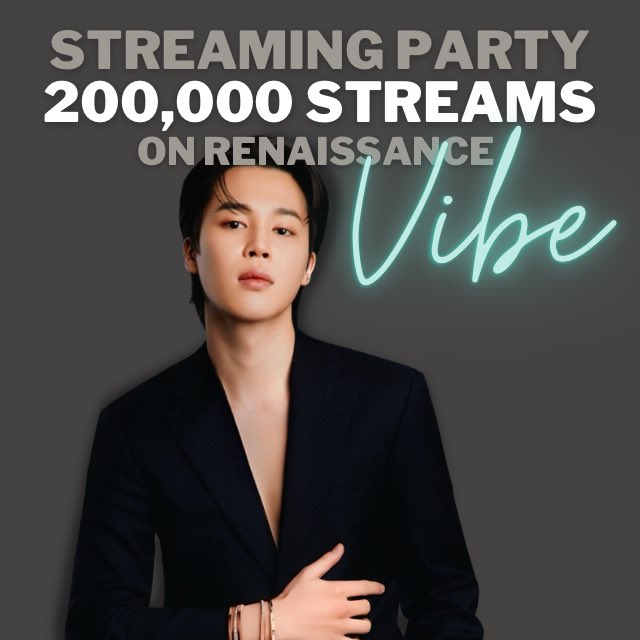 pjmstreamteam's tweet image. 🎧 VIBE STREAMING PARTY on @renaissanceapp 

🎯: 200,000 Streams

Link: ren.fm/Nz2xujyTDe4jeT…

Click on “JOIN STREAMING PARTY” to join and start streaming your Vibe focused playlists (you don’t need a premium acc to join)

JOIN AND RUN YOUR PLAYLISTS