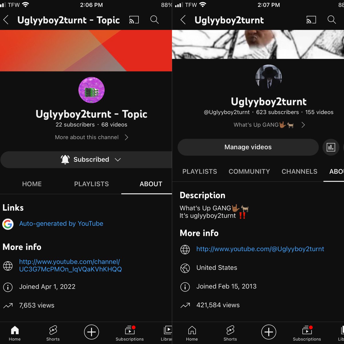 bigdickcamren's tweet photo. My artist YouTube Channel has : 7k views 
My main YouTube Channel has : 421k views !
please go sub to BOTH my YouTube accounts! 
Thanks for the support

#subforsub #subscribe #subforsubyoutube #youtube https://t.co/xunGEVINF5