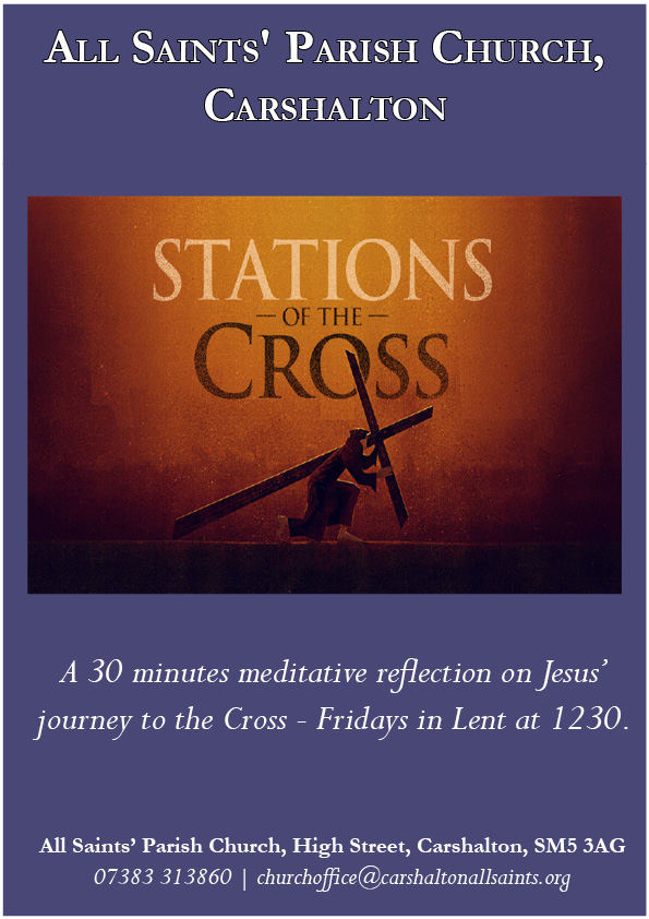 Do join us for #StationsoftheCross at 1230 tomorrow @CarshaltonAllS, as we meditate on Christ's journey to the Cross.@BishopSouthwark @RosemarieMallet @SouthwarkCofE @HoneywoodMuseum @groveparkheron @carshaltonviews @LoveCarshalton