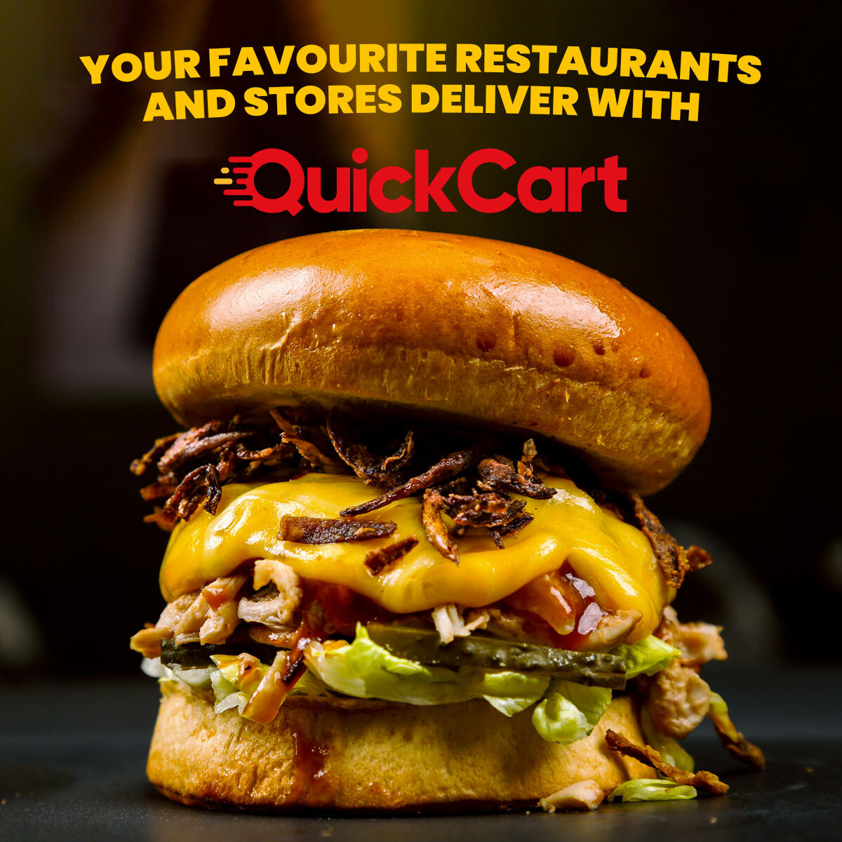 Treat yourself - to a burger! 🍔😊 

Order from your favorite restaurant now at quickcartonline.com.