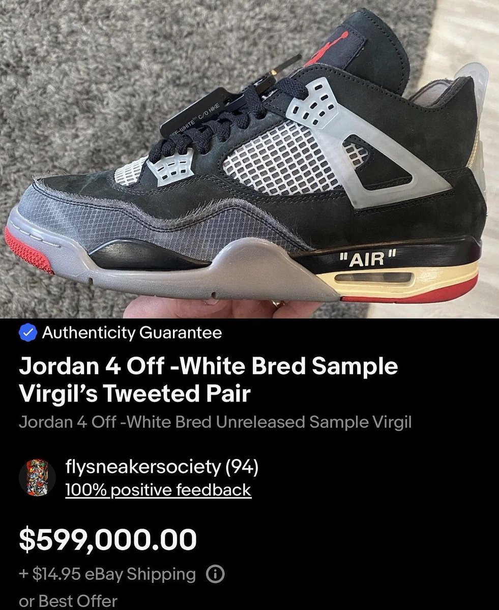 off white jordan 4 sample
