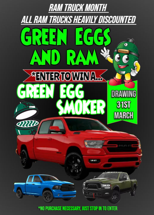 PierceAutoIdaho's tweet photo. We are looking for Spring! Its time for what everyone has been waiting for: Ram Truck Month at Pierce Auto Center. All Ram trucks are heavily discounted. We also are giving away a Large Green Egg Smoker. Just stop by and enter to win! #Ram #Ramtruckmonth #Ramtruck #Ramtough https://t.co/If2vGvLaW6