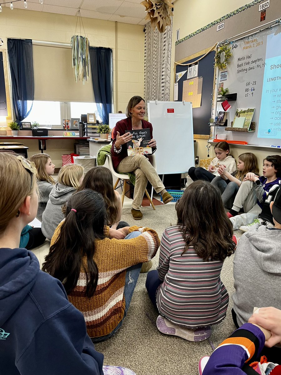 We had so much fun welcoming Dr. Hutchinson to our class to read for Read Across America Week! She reminded us that we all have important things to say and that we should share our stories with the world! 📚🌎 <a href="/GarnetValleyES/">GVES</a> #gvfeeling