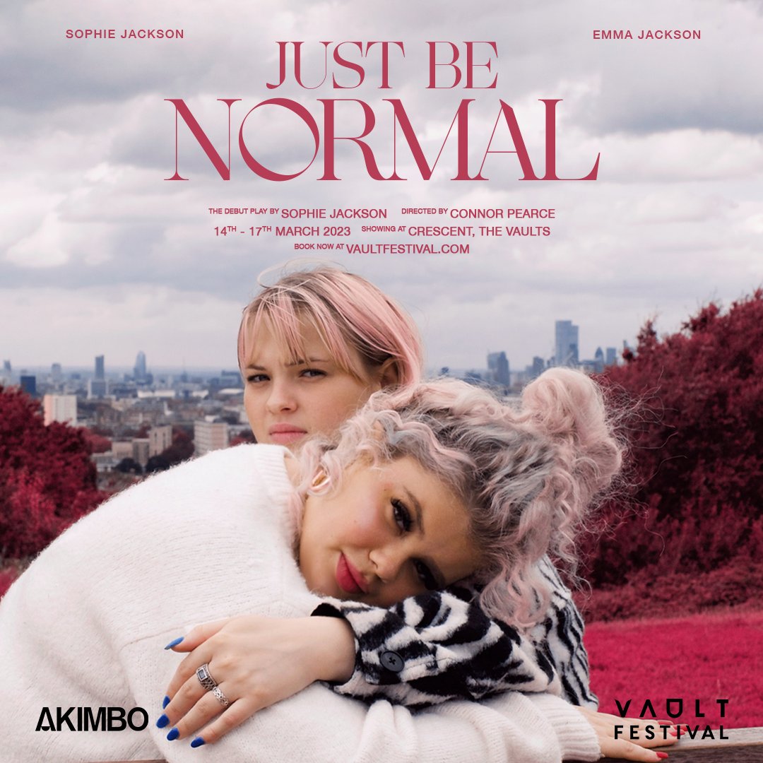 Representation matters.
JUST BE NORMAL tells the story of two neurodivergent sisters, Sophie (the playwright) &amp; Emma.

At the VAULT Festival 14-17 March.
Limited tickets at vaultfestival.com/performances/j…, and AGN followers can use the code JBN2023 for a 20% discount off tickets.