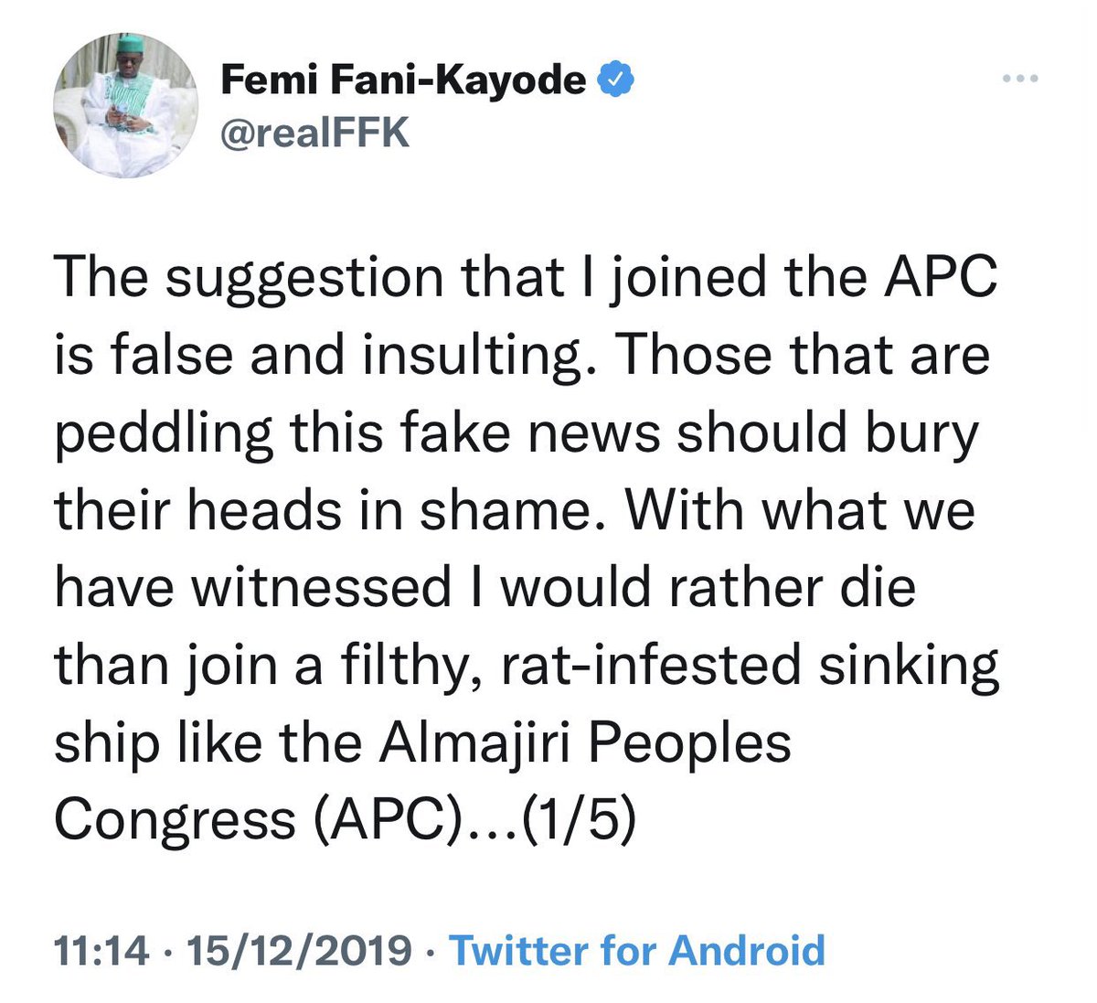 <a href="/realFFK/">Femi Fani-Kayode</a> <a href="/atiku/">Atiku Abubakar</a> No be You be this.
Oloribu Alatenuje amona orun malo