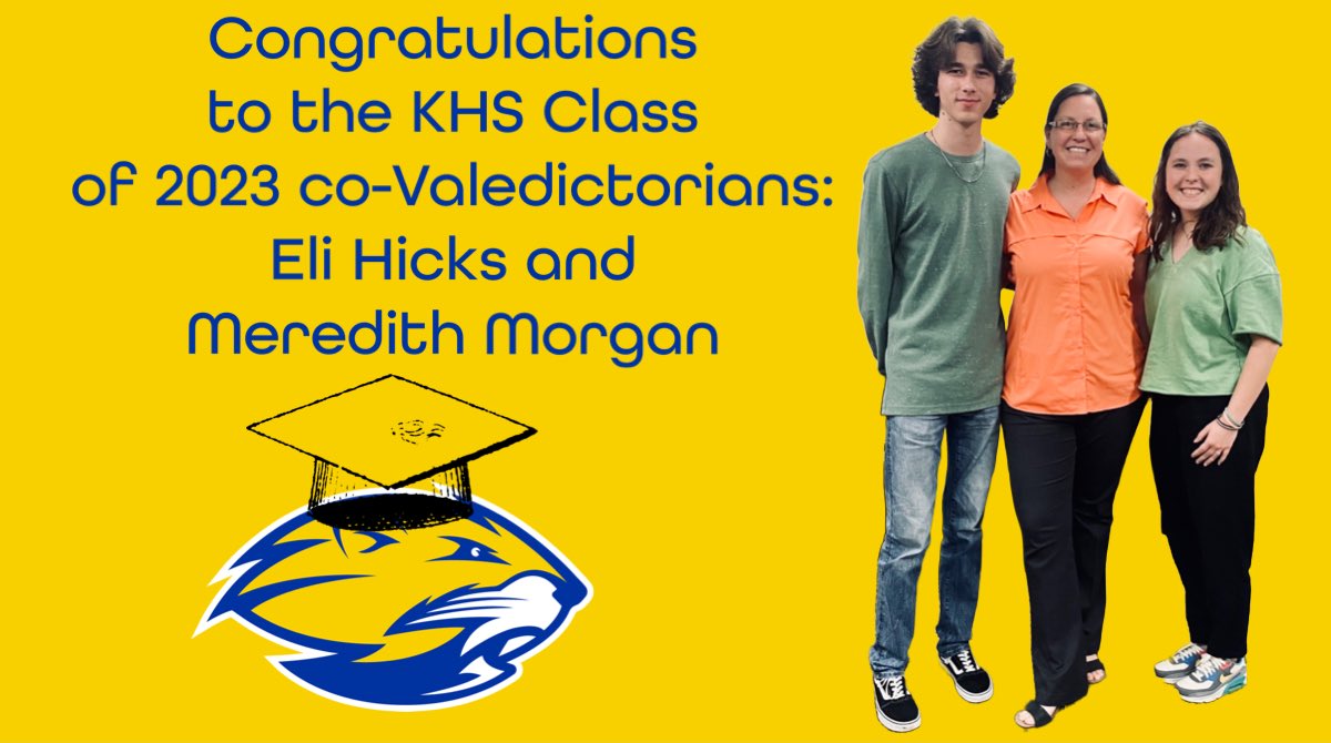 Congratulations to the KHS Class of 2023 co-Valedictorians: Eli Hicks and Meredith Morgan! <a href="/KnoxSchools/">Knox County Schools</a> #Classof2023
