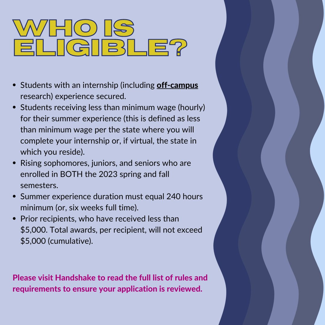 Unpaid or low-paid summer experience? Head over to Handshake to see how you could get funding through the Owl Edge Summer Experience Fund! 

For more information, click here: ow.ly/C4sR50N7BHS