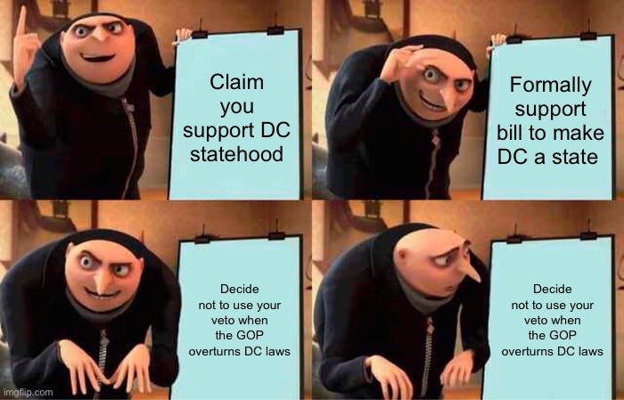 commiesmafia's tweet photo. Biden is a coward - claims to support statehood and self governance for the people of DC until it becomes politically inconvenient #dcstatehood #selltheteam https://t.co/R2gHDUrWCT