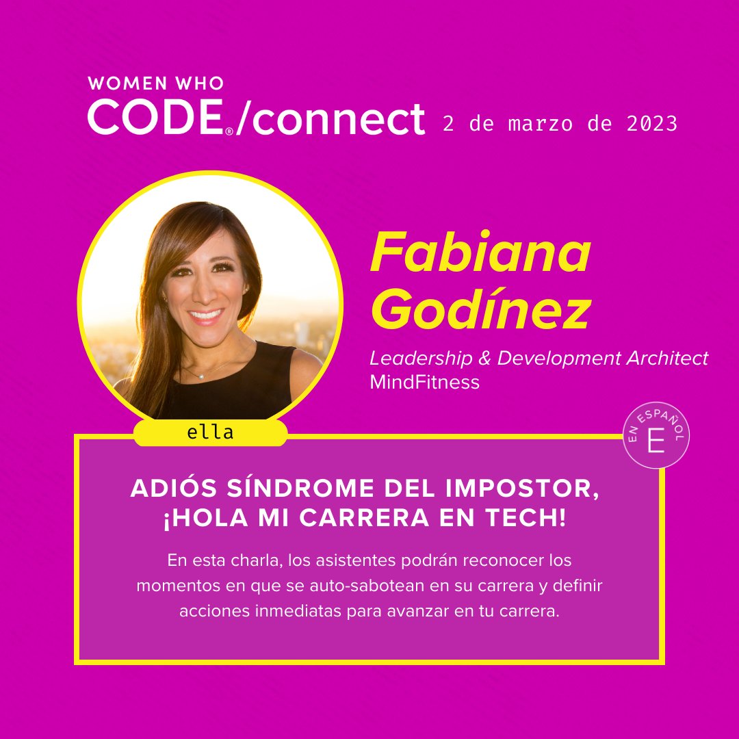 WomenWhoCode's tweet photo. You can also join us at 3:30 PM ET for
(Stage)
Adiós Síndrome del Impostor, ¡Hola mi carrera en tech!
(Expo)
Volunteer and Learn How To Empower Your Local Community!
https://t.co/AcMTOkrJkg
#WWCode
#WomenWhoCode
#WomenInTech
#WWCodeCONNECTEmpower2023 https://t.co/9XntXP94HH