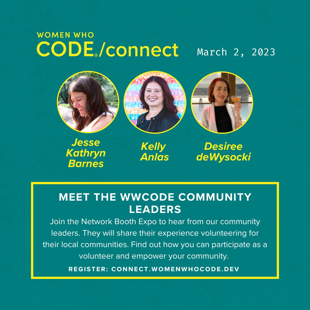WomenWhoCode's tweet photo. You can also join us at 3:30 PM ET for
(Stage)
Adiós Síndrome del Impostor, ¡Hola mi carrera en tech!
(Expo)
Volunteer and Learn How To Empower Your Local Community!
https://t.co/AcMTOkrJkg
#WWCode
#WomenWhoCode
#WomenInTech
#WWCodeCONNECTEmpower2023 https://t.co/9XntXP94HH