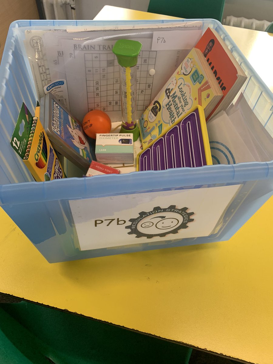 ChirnsydePS's tweet photo. Today each class received their own bespoke regulation box with items they think will help to calm and regulate them. π Thanks to @withkidsscot for your help with this. #bluecog @EmotionWorksCIC https://t.co/G6kbwYD6ij