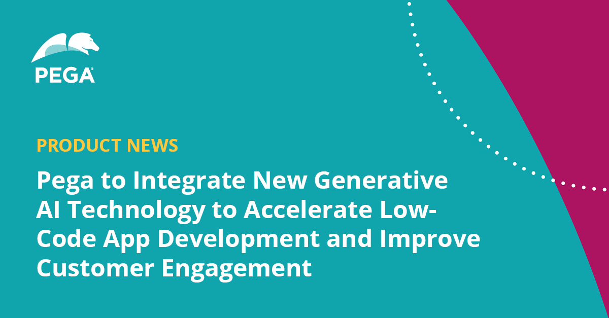 I'm excited about the possibilities this technology can bring to our clients. Combined with Pega's industry-leading AI-decisioning and workflow automation capabilities, we plan to make generative AI enterprise-ready to help organizations. pe.ga/3KQjpBu