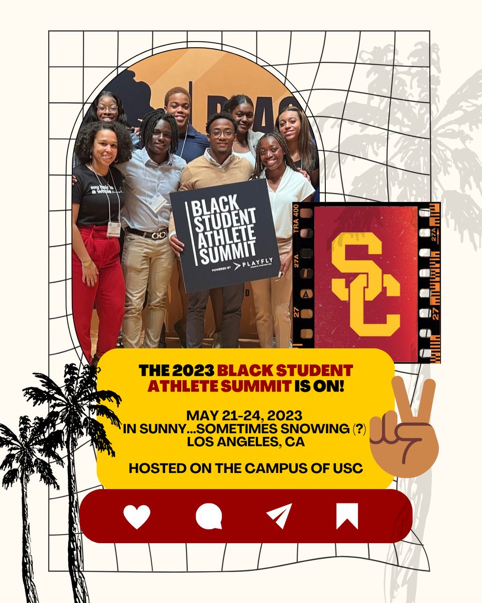 Join <a href="/DukeAthletics/">Duke Athletics</a> May 21-24, 2023 on the campus of USC  for the 2023 Black Student-Athlete Summit.  Email Leslie Barnes before Wednesday 3/8 if you would like to be one of the 4 student-athletes sent to represent Duke.