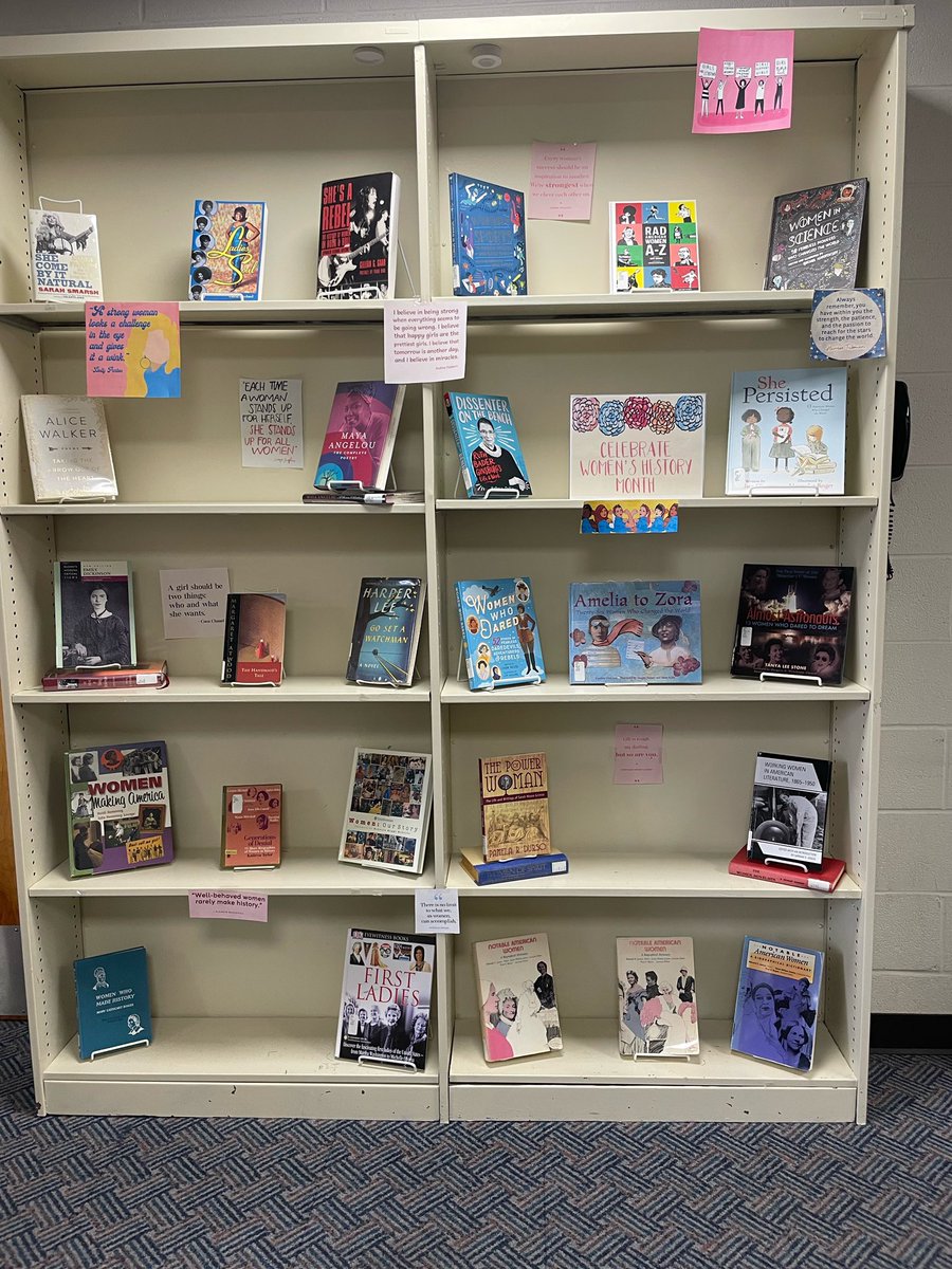 Watson_Library's tweet image. We have two new displays.
One display is focused on Women’s History Month.
Our other display is based on the culture of Ireland and St. Patrick’s Day.
The bulletin board is decorated with Dr. Suess and Read Across America Week decor.
The books in the displays can be checked out!