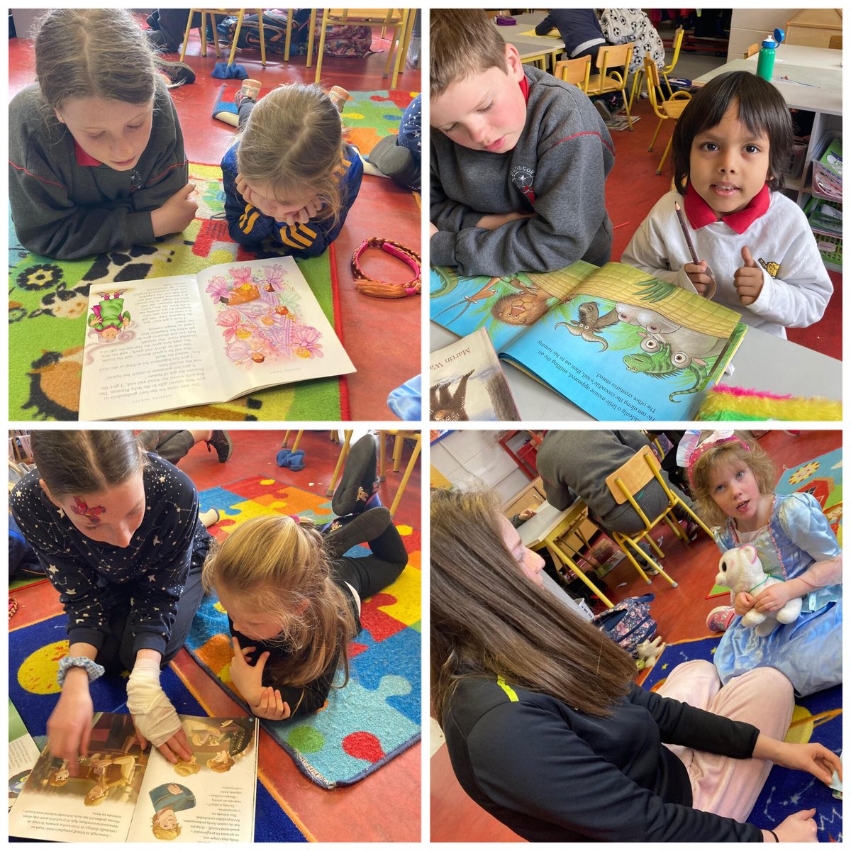 Buddy reading in #NaíonáinBheaga for #WorldBookDay 📖 #LáDomhandaNaLeabhar 📕 
@NenaghGuardian #JuniorInfants