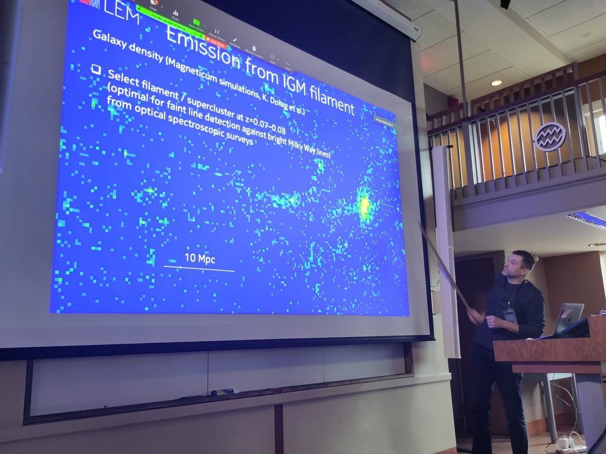 LEMXray's tweet photo. The elusive #WHIM will be finally measured by #LEMXray! Keynote by Eugene Churazov and talk by Maxim Markevitch discuss strategues for such measurements in absorption and emission https://t.co/Yqi1UgIrPb