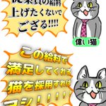 給料を上げたくないので…この給料で満足する猫を採用すればヨシ!