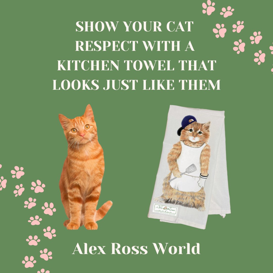 AlexRossWorld1's tweet photo. The only proper way to show your #cat respect is with a kitchen towel that looks like them. 🐈 Head to https://t.co/grrUWag7GG to pick up the kitchen towel today. #RespectYourCatDay https://t.co/sa5jBV6EaZ