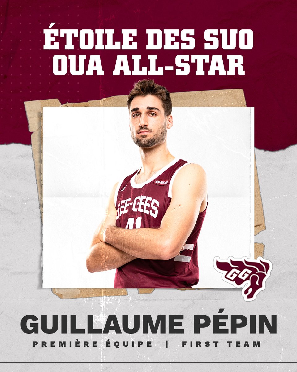 Gee-Gees Men’s Basketball | Basketball masculin (@geegeesmbb) on Twitter photo 💫 <a href="/OUAsport/">Ontario University Athletics</a> FIRST TEAM ALL-STAR 💫
Guillaume becomes a 3x OUA All-Star with another outstanding season! Congratulations! 🔥 💫 <a href="/OUAsport/">Ontario University Athletics</a> FIRST TEAM ALL-STAR 💫
Guillaume becomes a 3x OUA All-Star with another outstanding season! Congratulations! 🔥