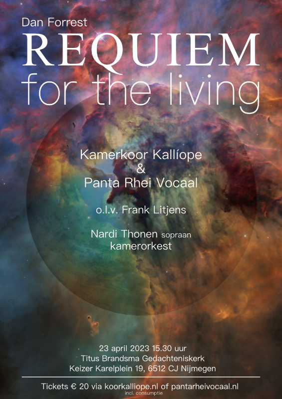 koorkalliope's tweet photo. Zondag 23 April om 15:30 voeren wij het Requiem for the Living uit van Dan Forrest. Machtig mooie muziek.

#Nijmegen

kaartverkoop start binnenkort. https://t.co/XfwWkdWEkZ