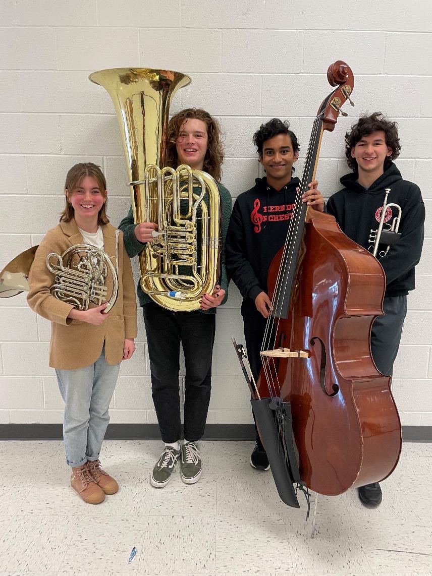 Congrats to our All-Virginia instrumentalists! These students are the best in the entire state – We are so proud of them.
 
Orchestra: Aakash
Concert Band: Jenna , Luke
1st Alt: Adam